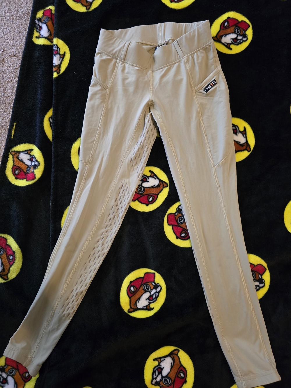 Kerrits Light Beige Full-Seat Mesh Riding Tights